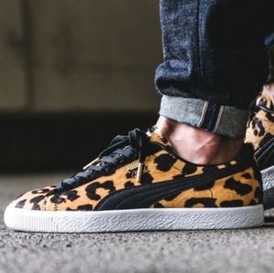 puma clyde leopard women's sneakers